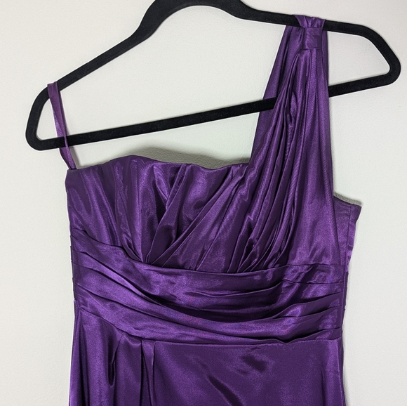 Fashion Finland One Shoulder Purple Long Maxi Dress Sz S Lined Prom Wedding Y2K - Picture 2 of 10